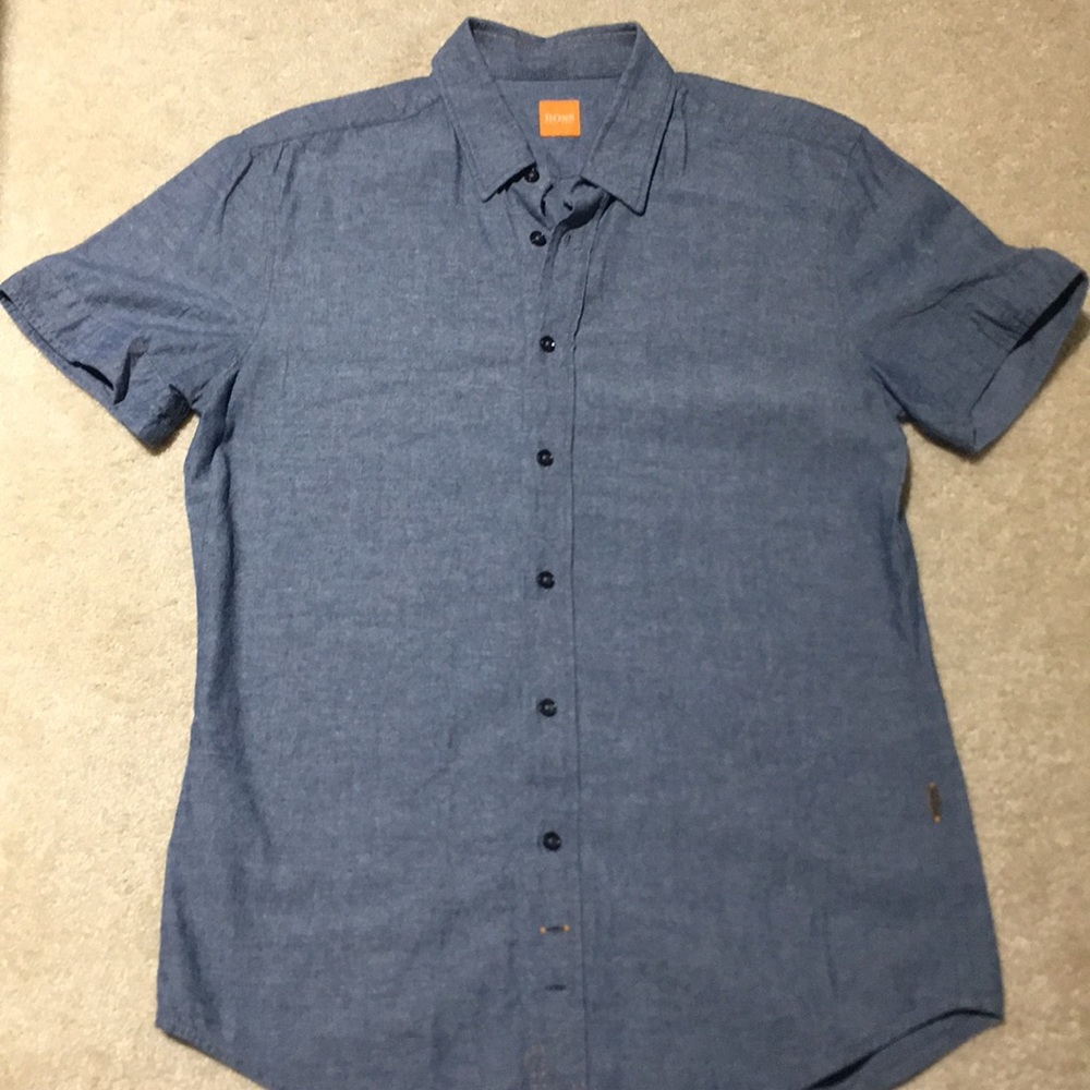 Hugo Boss Short Sleeve Chambray Shirt